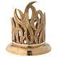 Golden brass candle holder engraved flames diameter 10 cm s4