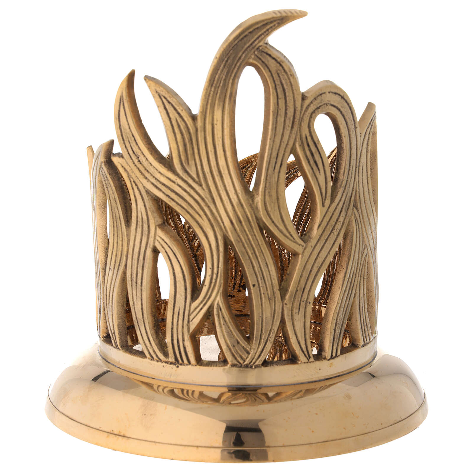 Bougeoir Pique Centrale Holyart - Laiton Doré Brillant, Pour Bougies Jusqu'à 6.5cm - 8cm De Haut