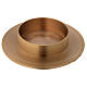 Brushed golden brass candle holder candle diameter 10 cm s1