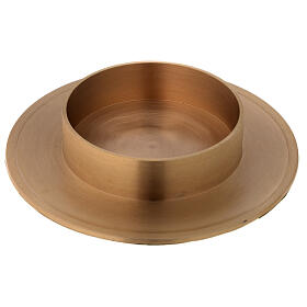 Candlestick gold plated brass satin finish candle diameter 4 in