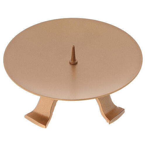 Four-feet candlestick d. 5 in gold-colored iron 1