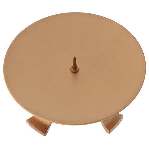 Four-feet candlestick d. 5 in gold-colored iron 2