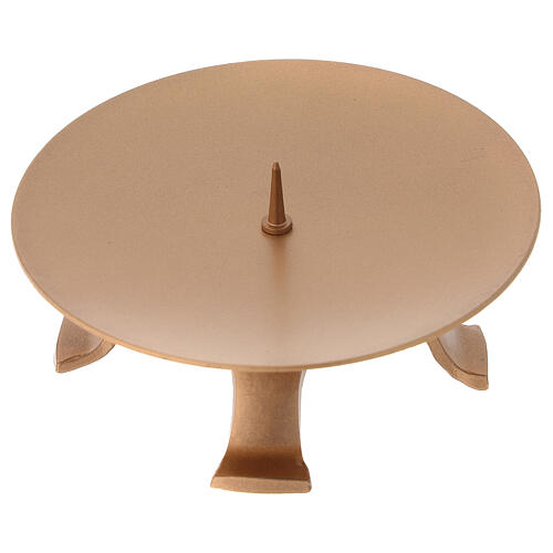 Four-feet candlestick d. 5 in gold-colored iron 3