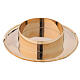 Shiny golden brass candle base diameter 10 cm s1