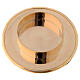 Shiny golden brass candle base diameter 10 cm s2