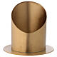 Candleholder oblique cut satin golden brass diameter 10 cm s1
