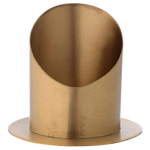 Mitre cutted candlestick in gold plated brass satin finish d. 4 in 1