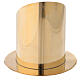 Base for candle 10 cm shiny golden brass oblique cut s4