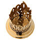 Candleholder with engraved flames golden brass diameter 6 cm s2