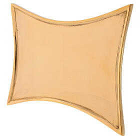 Piatto per candele lati concavi ottone lucido 18x14 cm