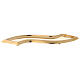 Wave shaped candle holder plate in polished gold plated brass 12x4 in s1