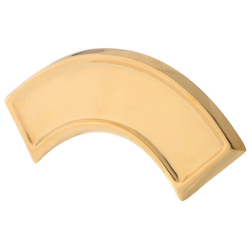 Golden brass curved candle holder plate 30 cm 2