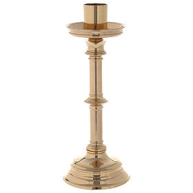 Cylindrical candlestick, turned node, candle holder or spike, h 32 cm