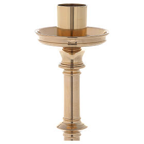 Cylindrical candlestick, turned node, candle holder or spike, h 32 cm