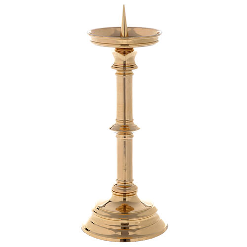 Cylindrical candlestick, turned node, candle holder or spike, h 32 cm 3
