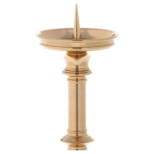 Cylindrical candlestick, turned node, candle holder or spike, h 32 cm 4