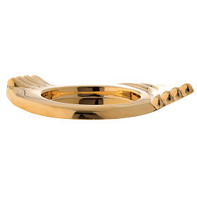 Portacandela ottone dorato lucido forma di ali candele 6 cm