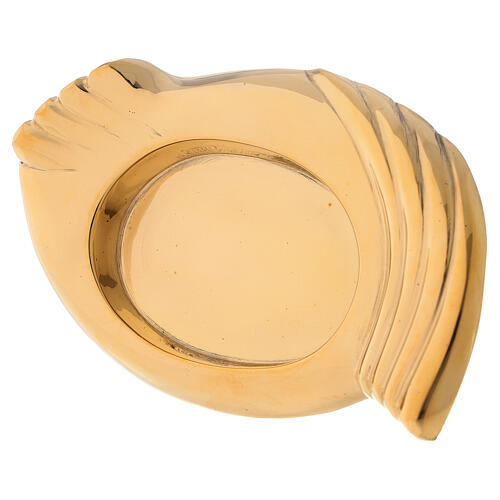 Portacandela ottone dorato lucido forma di ali candele 6 cm 2