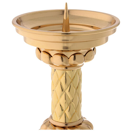 Tischleuchter, wandelbar, Messing vergoldet, zylindrische Form, 36 cm Höhe 3