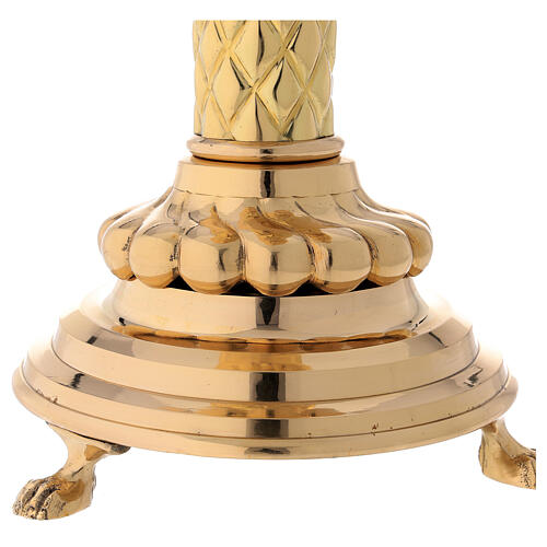 Tischleuchter, wandelbar, Messing vergoldet, zylindrische Form, 36 cm Höhe 4