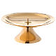 Polished gold plated brass candlestick 5 1/2 in s1