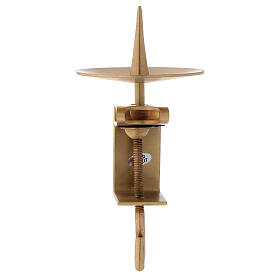 Adjustable golden satin brass candle holder 10 cm