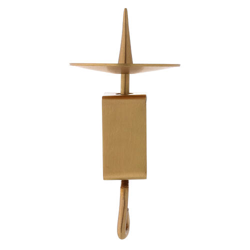 Adjustable golden satin brass candle holder 10 cm 1