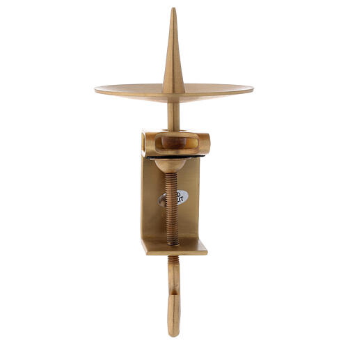 Adjustable golden satin brass candle holder 10 cm 2