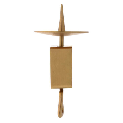 Porta-vela regulável latão acetinado dourado 10 cm 1