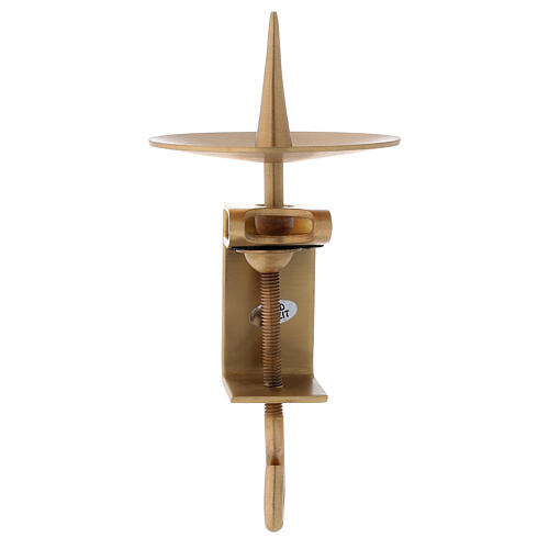 Porta-vela regulável latão acetinado dourado 10 cm 2