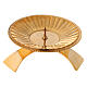 Candleholder in striped golden satin brass 7 cm s1