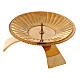 Striped candlestick in polished gold plated brass 2 3/4 in s3