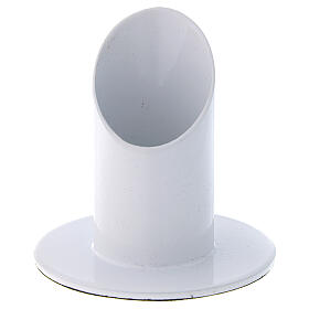 Candleholder in white brass 3 cm