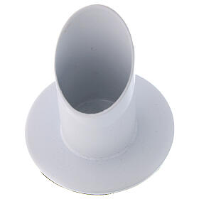 Portacandela in ottone bianco 3 cm