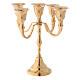 Candleholder with 5 arms in golden brass 20 cm s1