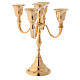 Candleholder with 5 arms in golden brass 20 cm s4