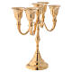 Candleholder with 5 arms in golden brass 20 cm s5