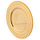 Round golden brass candle holder plate diameter 13 cm s2