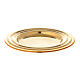 Round candle holder plate in gold plated brass diameter 5 in s1