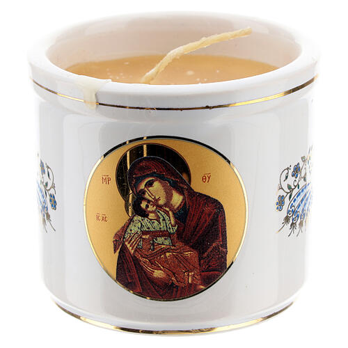 Greek candle holder Christ Pantocrator and Madonna 2