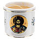 Greek candle holder Christ Pantocrator and Madonna s1