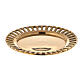 Cut-out candle holder plate, polished gold plated brass, 7 cm diameter s1