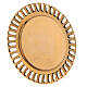 Cut-out candle holder plate, polished gold plated brass, 7 cm diameter s2