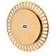 Cut-out candle holder plate, polished gold plated brass, 7 cm diameter s3