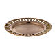 Candle holder plate, satin gold plated brass, cut-out pattern, 11 cm s1