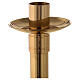 Altar candlestick, gold plated brass, spike and candle holder, h 30 cm s2
