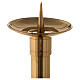 Altar candlestick, gold plated brass, spike and candle holder, h 30 cm s3