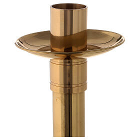 Altar candlestick in gold plated brass spike and socket 12 in