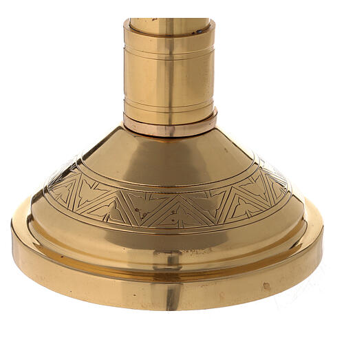 Altar candlestick in gold plated brass spike and socket 12 in 4