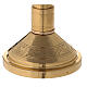 Altar candlestick in gold plated brass spike and socket 12 in s4